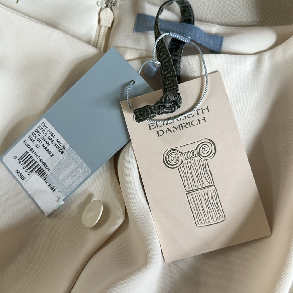 NWT ANTONIO MELANI x Elizabeth Damrich Swan Crepe Button Front Long Dress - Picture 15 of 15